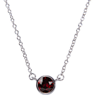 Liza Birthstone January Garnet 17"-18.5" Necklace with 0.25" Crystal Pendant made from Austrian Crystals