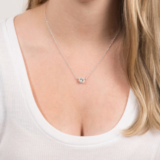 Liza Birthstone January Garnet 17"-18.5" Necklace with 0.25" Crystal Pendant made from Austrian Crystals