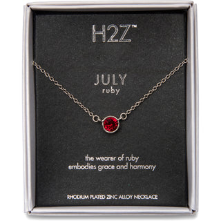 Liza Birthstone January Garnet 17"-18.5" Necklace with 0.25" Crystal Pendant made from Austrian Crystals