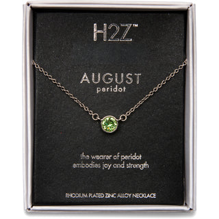 Liza Birthstone January Garnet 17"-18.5" Necklace with 0.25" Crystal Pendant made from Austrian Crystals