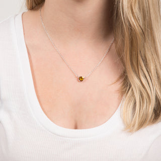 Liza Birthstone January Garnet 17"-18.5" Necklace with 0.25" Crystal Pendant made from Austrian Crystals