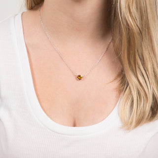 Liza Birthstone January Garnet 17"-18.5" Necklace with 0.25" Crystal Pendant made from Austrian Crystals