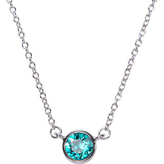 Liza Birthstone January Garnet 17"-18.5" Necklace with 0.25" Crystal Pendant made from Austrian Crystals