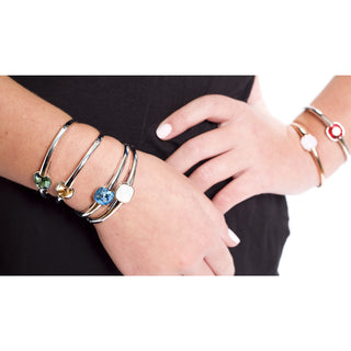 Isabel Erinite 2.125" Crystal Bangle Bracelet made from Austrian Crystals