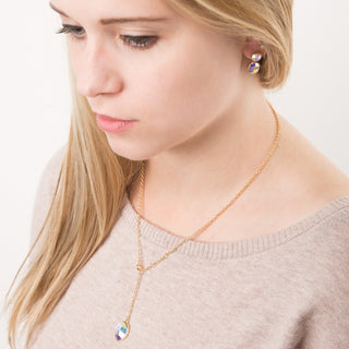 Crystal Aurore Boreal Marquise 12"-14" Austrian Crystal Necklace