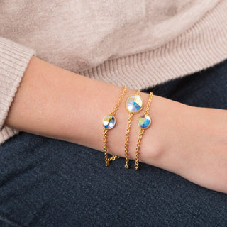 Crystal Blue Shade Marquise 7"-9" Austrian Crystal Tear Drop Bracelet