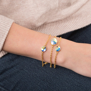 Crystal Blue Shade Marquise 7"-9" Austrian Crystal Tear Drop Bracelet