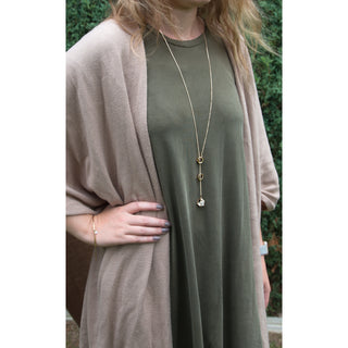 Crystal Gold Hexagon - 18.5" Austrian Crystal Sweater Necklace