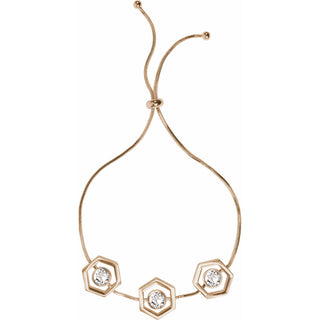 Crystal Gold Hexagon - 2" - 3" Austrian Crystal Drawstring Bracelet