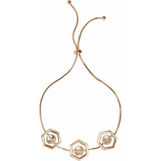 Crystal Gold Hexagon - 2" - 3" Austrian Crystal Drawstring Bracelet