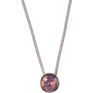 Mom Cyclamen Opal 16" - 17.5" Rhodium Necklace