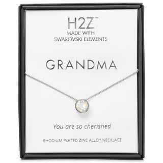 Grandma White Opal 16" - 17.5" Rhodium Necklace