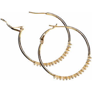 Crystal Classic in Rose Gold 1.5" Austrian Crystal Hoop Earring