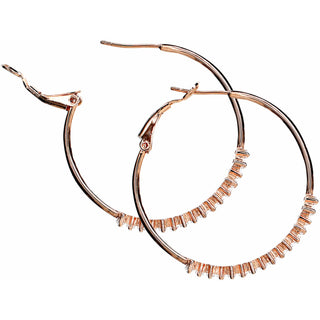 Crystal Classic in Rose Gold 1.5" Austrian Crystal Hoop Earring