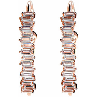 Crystal Classic in Rose Gold 1.5" Austrian Crystal Hoop Earring