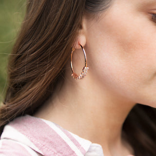 Crystal Classic in Rose Gold 1.5" Austrian Crystal Hoop Earring