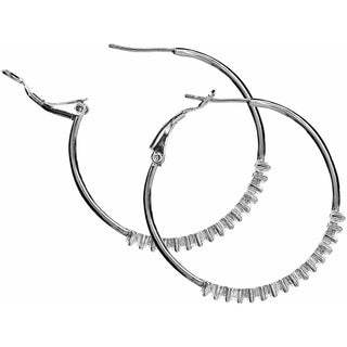 Crystal Classic in Rhodium 1.5" Austrian Crystal Hoop Earring