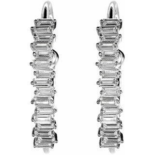 Crystal Classic in Rhodium 1.5" Austrian Crystal Hoop Earring