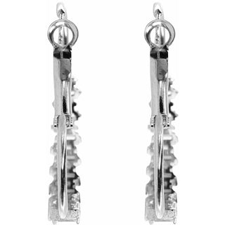 Crystal Classic in Rhodium 1.5" Austrian Crystal Hoop Earring