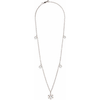 Crystal Snowflake in Rhodium 12.5" - 15.5" Austrian Crystal Necklace