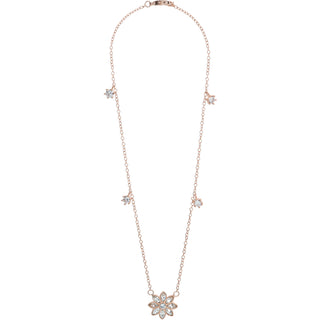 Crystal Flora Rhodium 12.5" - 15.5" Austrian Crystal Necklace