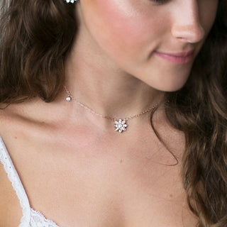 Crystal Flora
Rhodium ." - ." Austrian Crystal Necklace