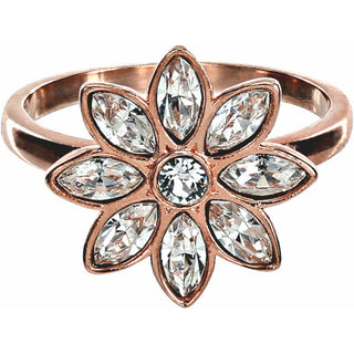 Crystal Flora in Rose Gold 1.5 CM Austrian Crystal Ring Size 7