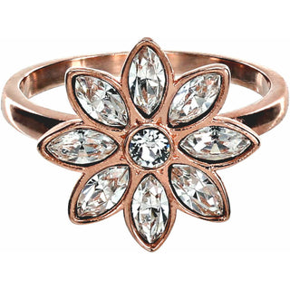 Crystal Flora in Rose Gold 1.5 CM Austrian Crystal Ring Size 8