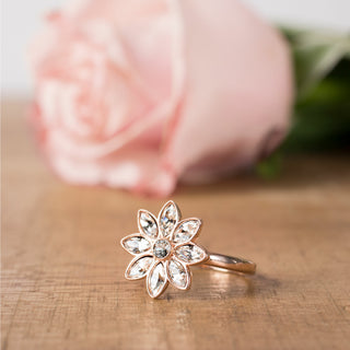 Crystal Flora in Rose Gold .CM Austrian Crystal Ring