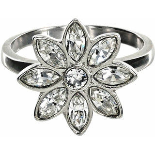 Crystal Flora in Rhodium .CM Austrian Crystal Ring