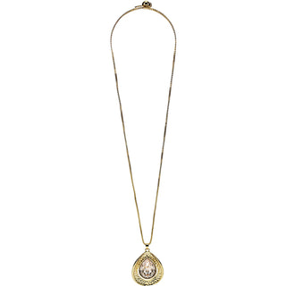 Light Silk Teardrop 38" 18 K Gold Plated Drawstring Sweater Necklace