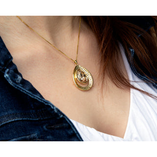 Light Silk Teardrop 38" 18 K Gold Plated Drawstring Sweater Necklace