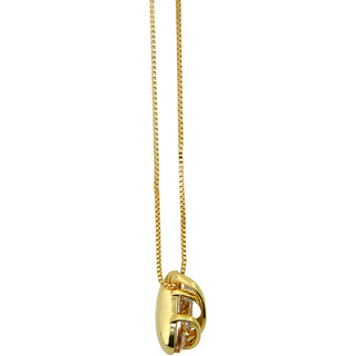 Crystal Golden Shadow Galactic Gold Plated Austrian Element Necklace