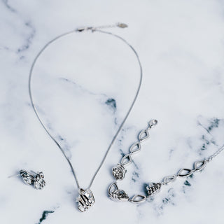 Iridescent Crystal Galactic Rhodium Austrian Element Necklace