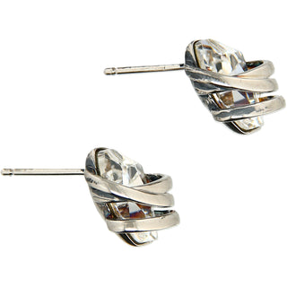 Iridescent Galactic Rhodium Austrian Element Stud Earrings