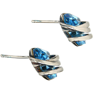 Iridescent Galactic Rhodium Austrian Element Stud Earrings