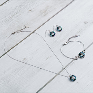 Crystal Golden Shadow Cosmic Gold Plated Austrian Element Necklace