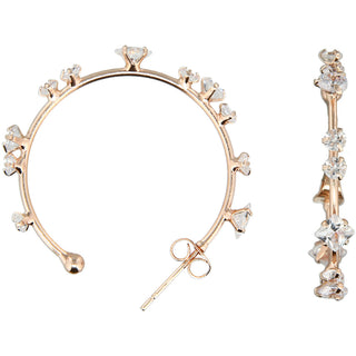 Stunning Crystal in Gold 1.25" Cubic Zirconia Hoop Earrings