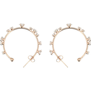 Stunning Crystal in Gold 1.25" Cubic Zirconia Hoop Earrings