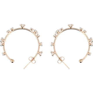 Stunning Crystal in Gold 1.25" Cubic Zirconia Hoop Earrings