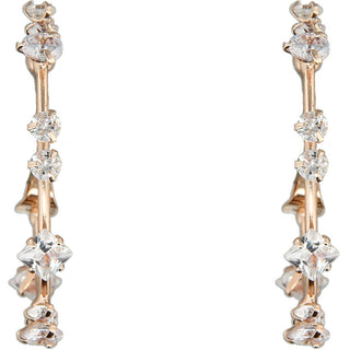 Stunning Crystal in Gold 1.25" Cubic Zirconia Hoop Earrings