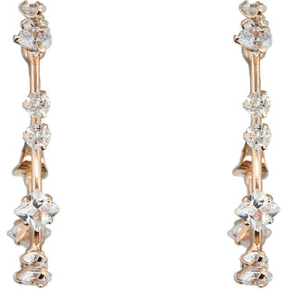 Stunning Crystal in Gold 1.25" Cubic Zirconia Hoop Earrings