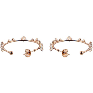 Stunning Crystal in Gold 1.25" Cubic Zirconia Hoop Earrings