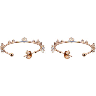 Stunning Crystal in Gold 1.25" Cubic Zirconia Hoop Earrings