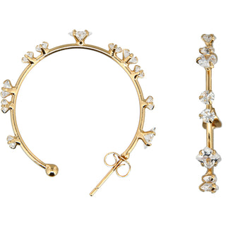 Stunning Crystal in Gold 1.25" Cubic Zirconia Hoop Earrings