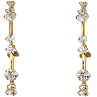 Stunning Crystal in Gold 1.25" Cubic Zirconia Hoop Earrings