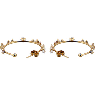 Stunning Crystal in Gold 1.25" Cubic Zirconia Hoop Earrings