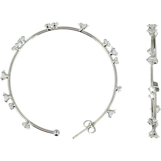 Stunning Crystal in   2" Cubic Zirconia Hoop Earrings