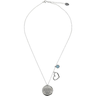 Believe
Aquamarine Crystal 16.5"-20.5" Engraved Rhodium Plated Austrian Element Necklace