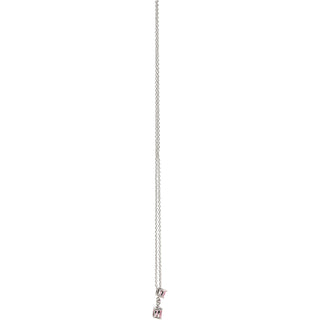 16 Rose Zircon 16.5"-18.5" Celebration Rhodium Plated Necklace